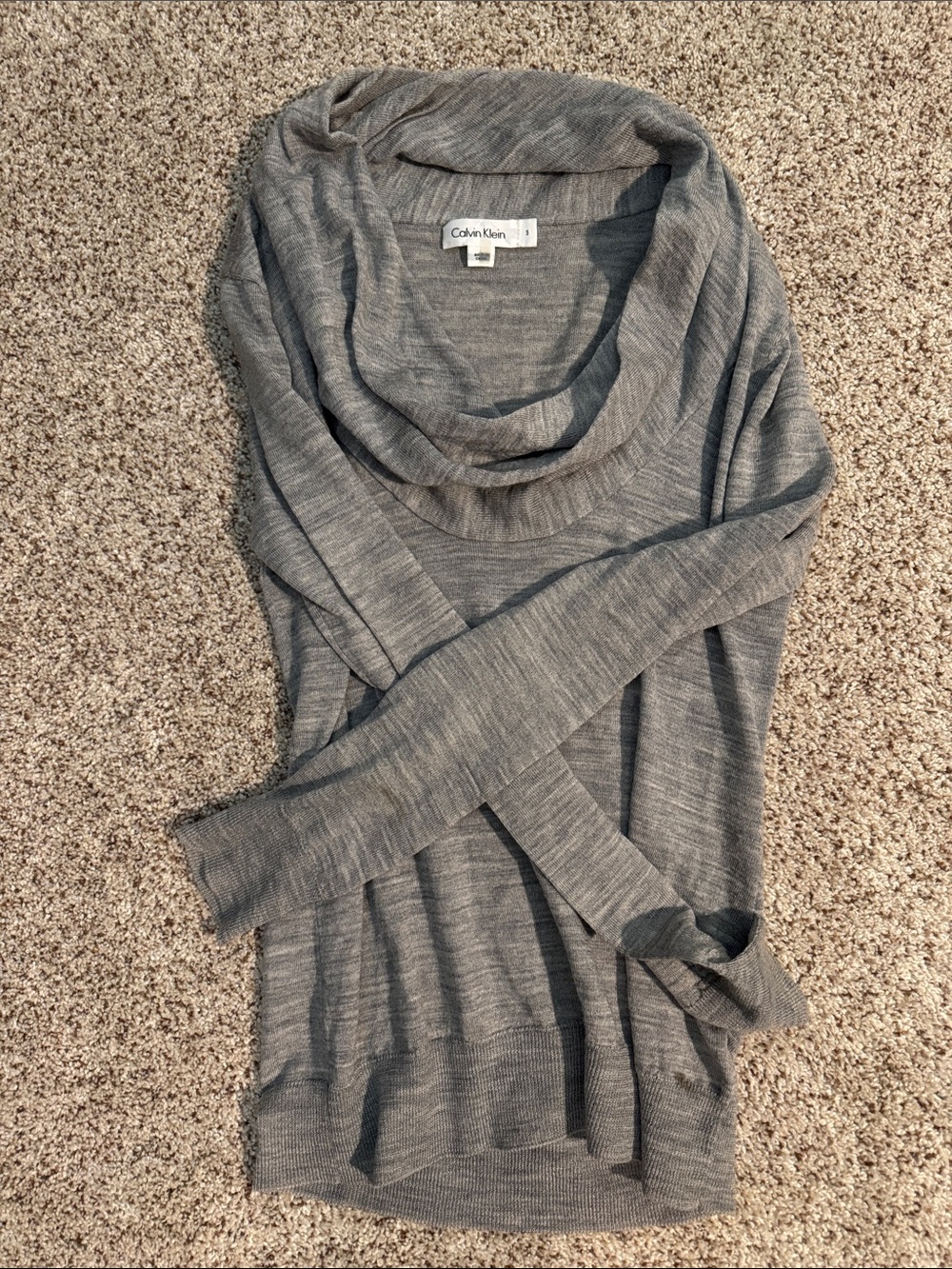 Calvin Klein Heather Gray Cowlneck Sweater